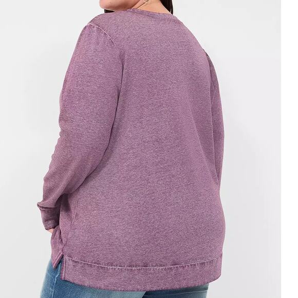 Lane Bryant 26/28 4X Purple AC/DC Embellished Pullover Cozy Fleece Sweatshirt - Picture 3 of 3